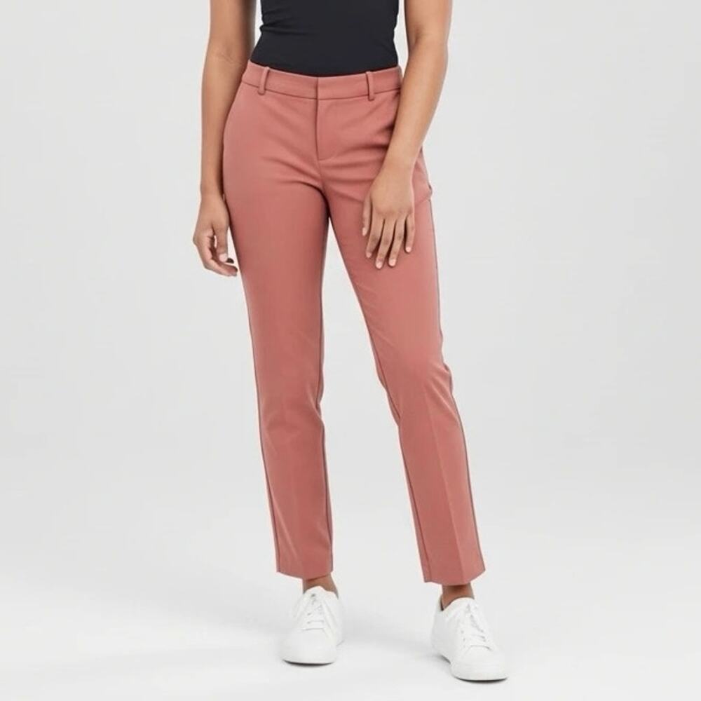A New Day Women’s Rust Brown Stretch Pants Pull-On/Zip Style Size 2